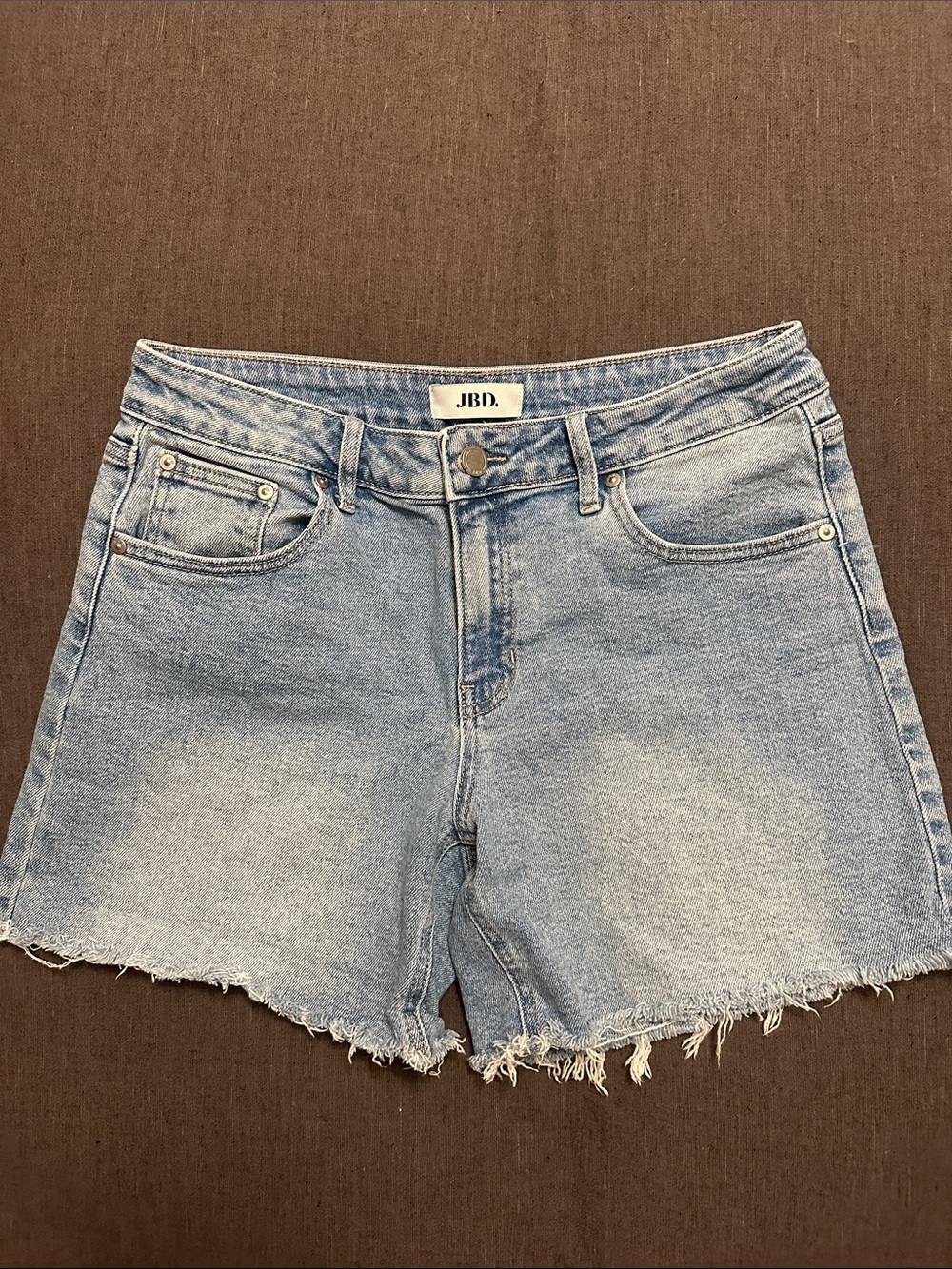 Just Black Faded Light Blue Denim Cutoff Shorts
